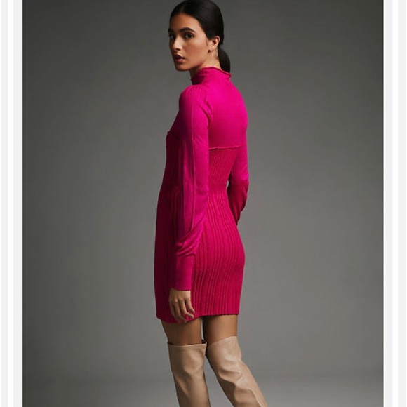 Anthropologie Pink/Rose Sweat Dress Size Small NWT - Picture 3 of 10